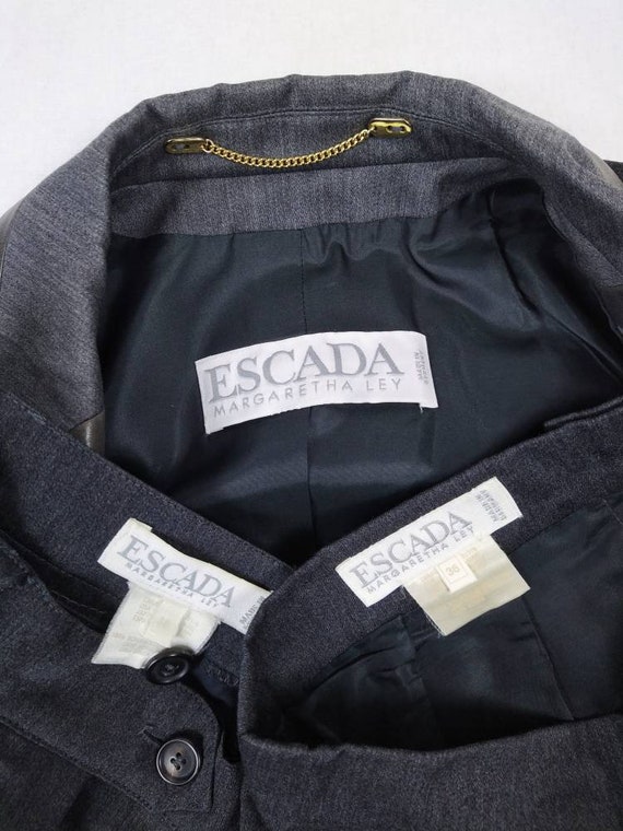 ESCADA MARGARETHA LEY vintage 90s anthracite wool… - image 7