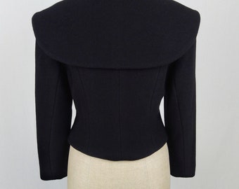 CHRISTIAN DIOR Vintage 80s-90s Black Wool Jacket With Large