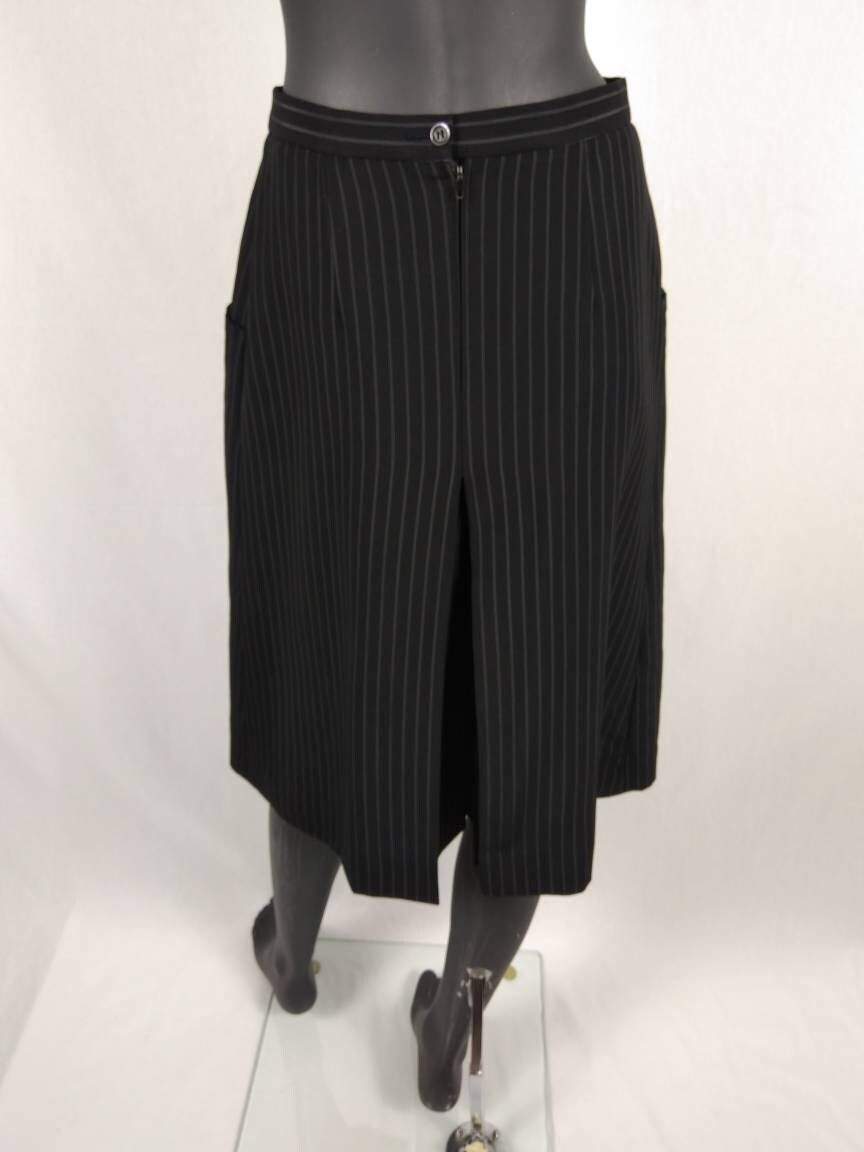 LANVIN vintage 70s pinstripe wool culottes