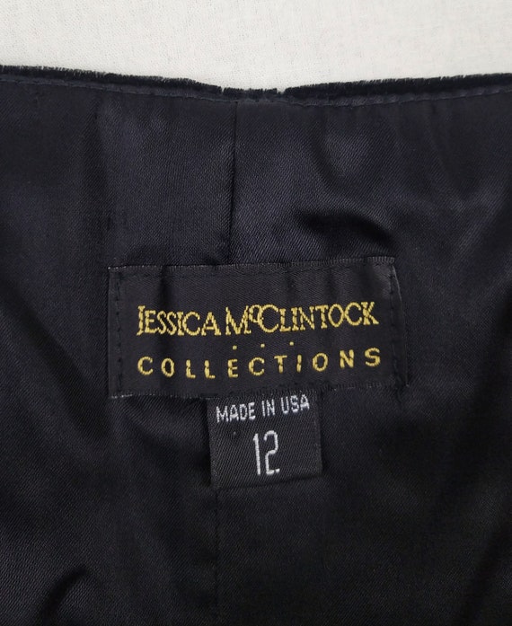 JESSICA MCCLINTOCK vintage black velvet bustier t… - image 9