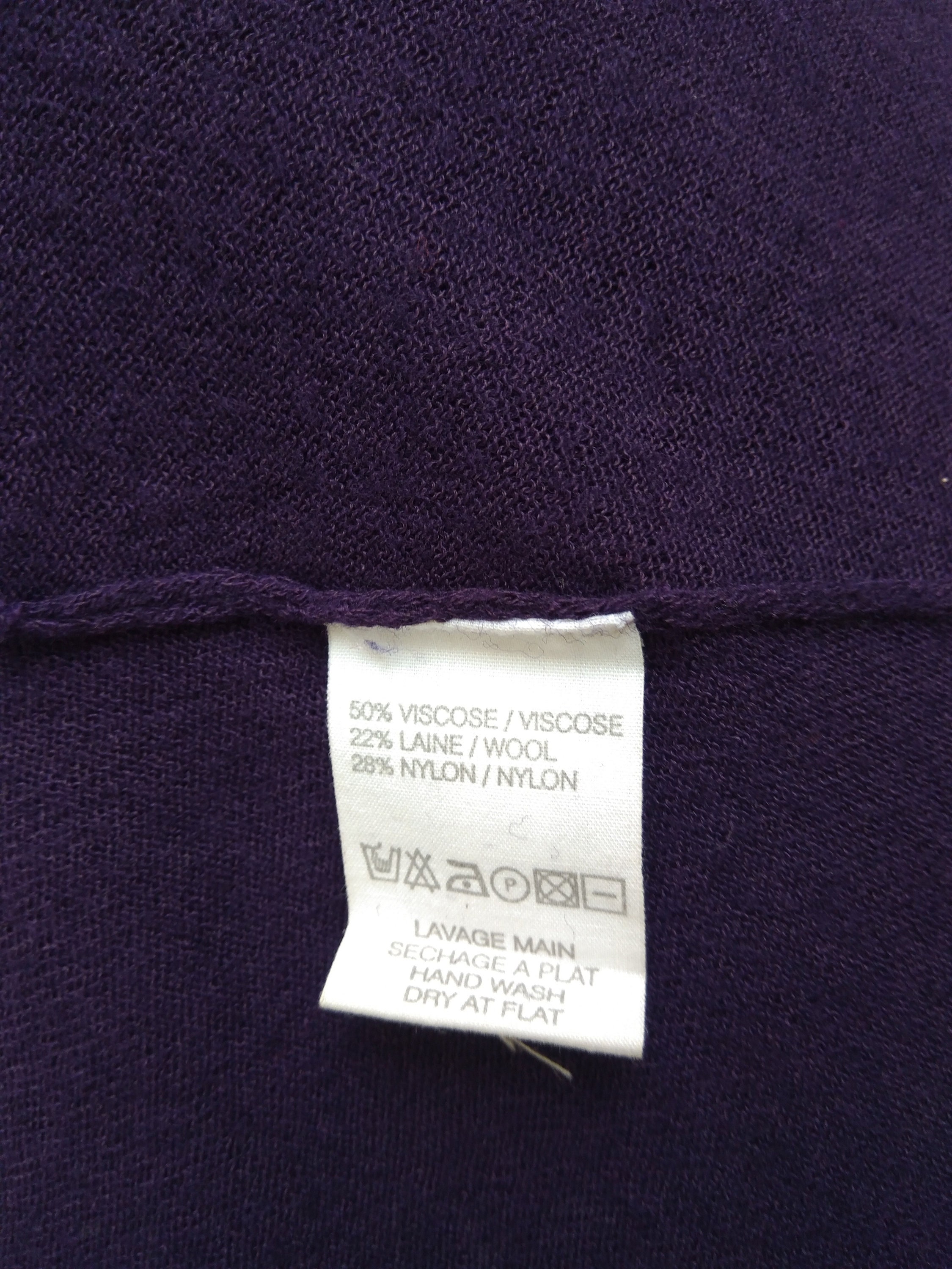 VANESSA BRUNO ATHE pre-owned purple fine knit batwing sleeve dress