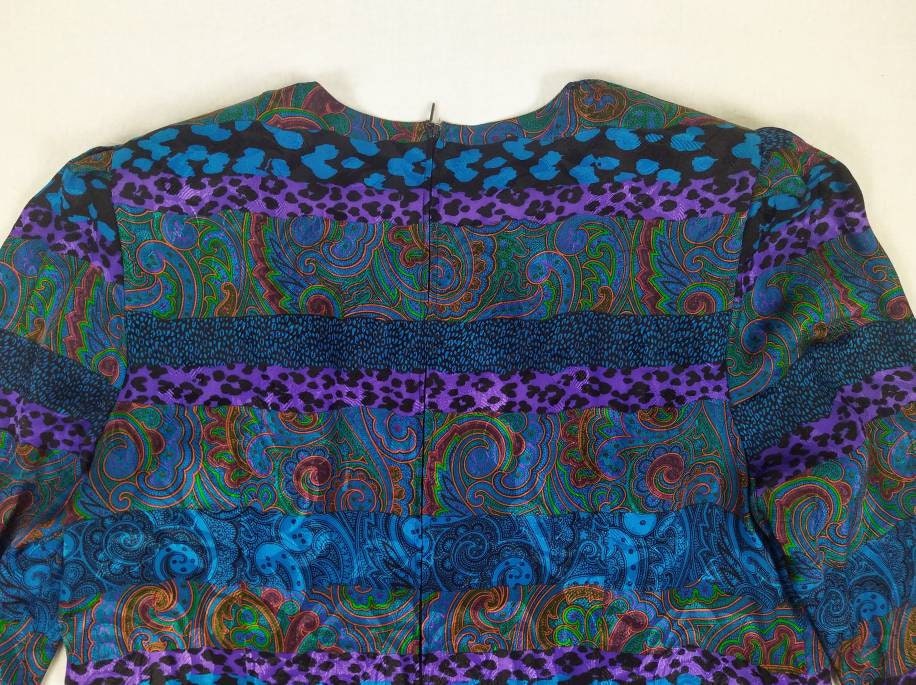 LOUIS FERAUD Vintage 80s Multi Pattern Jacquard Silk Dress - Etsy