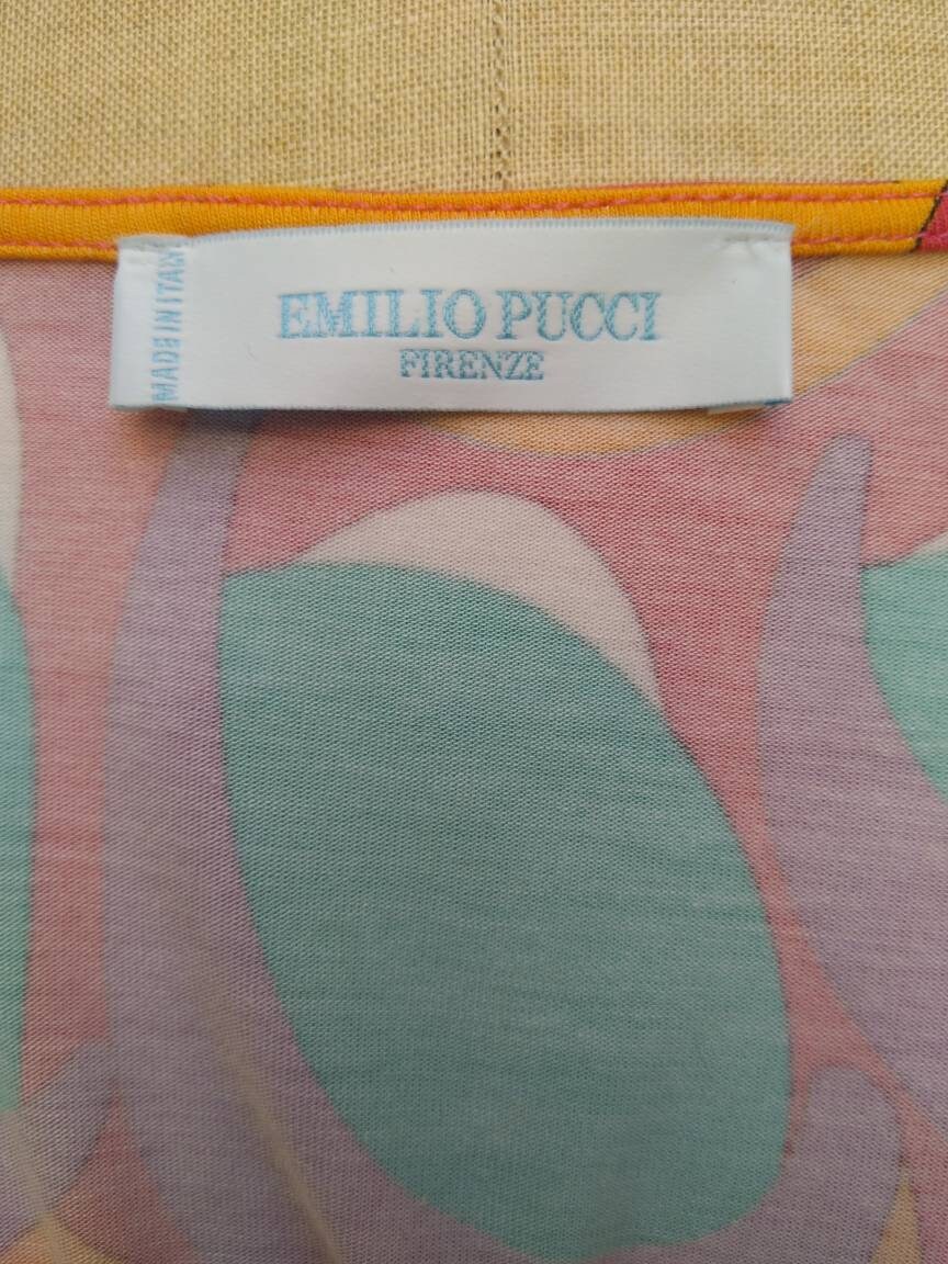 EMILIO PUCCI vintage 90s psychedelic print cutout jersey top