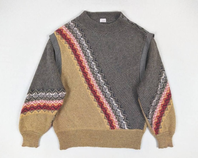 BOGNER vintage 80s wool mohair alpaca blend patterned sweater / jumper