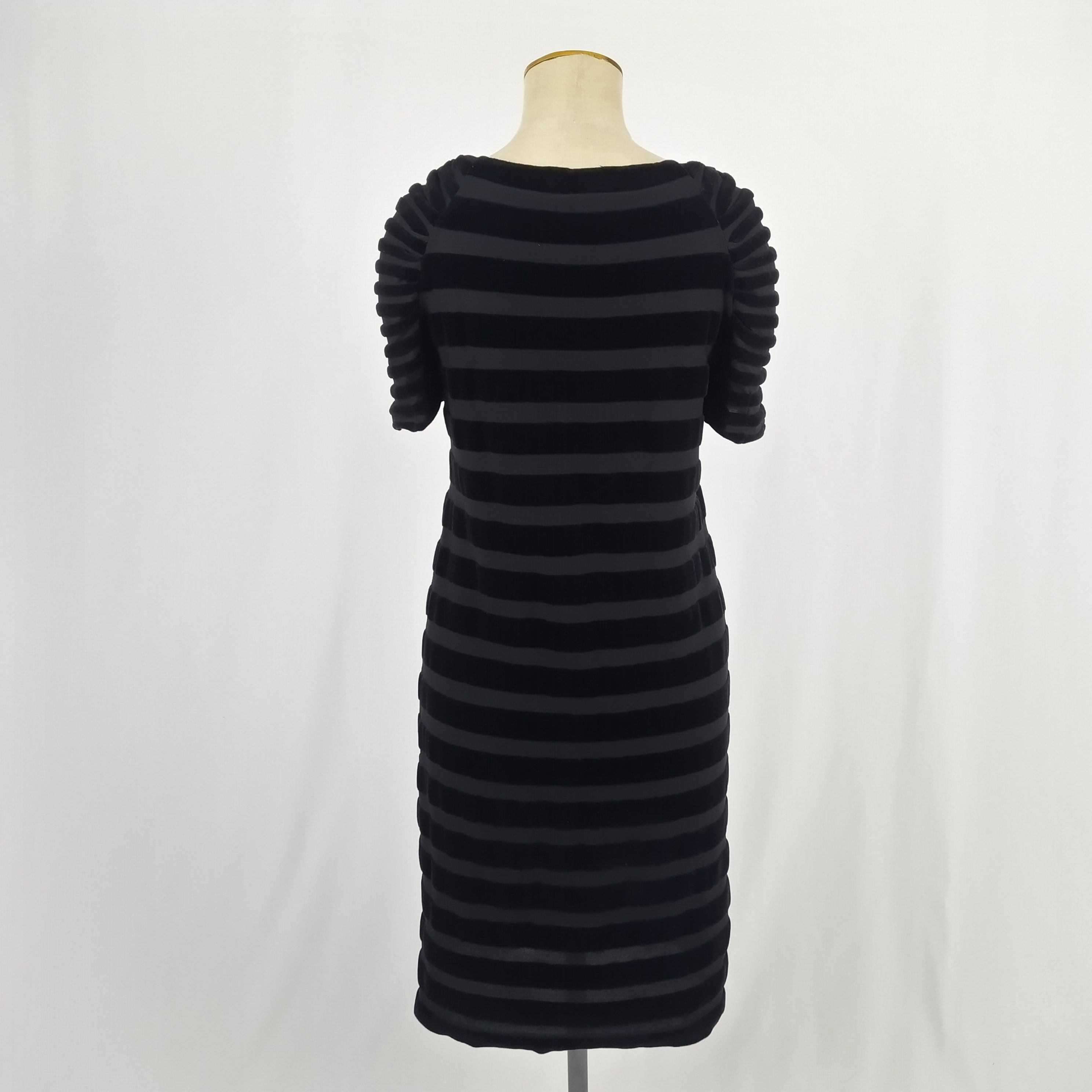 SONIA RYKIEL pre-owned black striped velvet dress