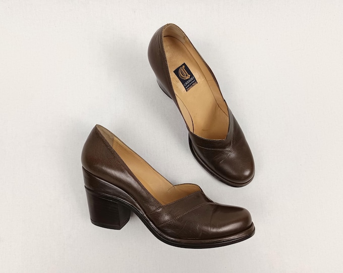 CASADEI 70s vintage brown pumps shoes