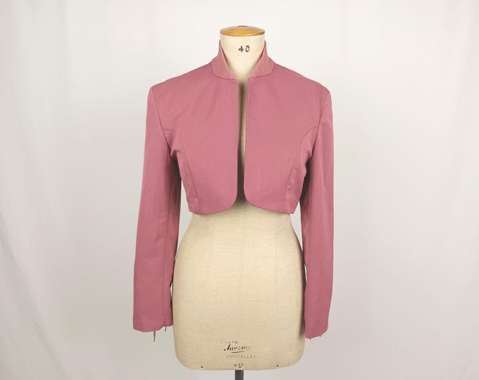 FUTURE OZBEK vintage 90s mauve lace up back bolero jacket NWT
