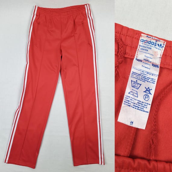 トップス 70's adidas ventex mesh panel sweat ADIDAS Ventex 70s Vintage Men's 3 Stripe Red Track Pants