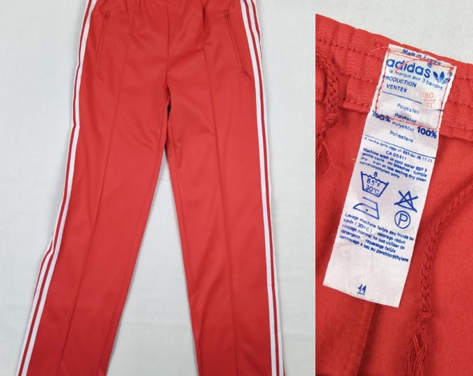 ADIDAS Ventex 70s vintage men's 3 stripe red track pants sweat pants