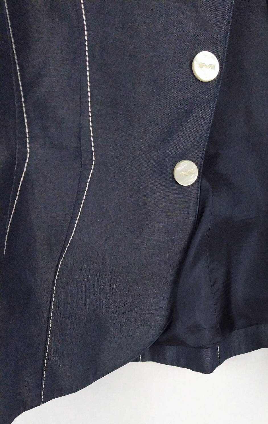 THIERRY MUGLER vintage 90s blue cotton sculptural jacket