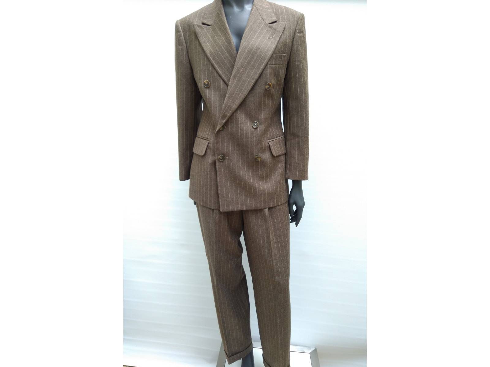 RALPH by RALPH LAUREN vintage 90s toffee brown pinstripe wool 