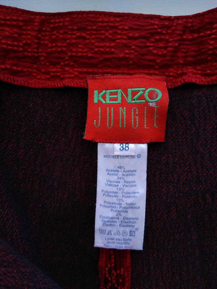 KENZO JUNGLE vintage 90s cranberry red creased cigarette pants