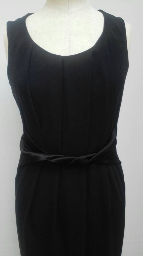 MAX MARA vintage 90s black satin crepe cocktail dress