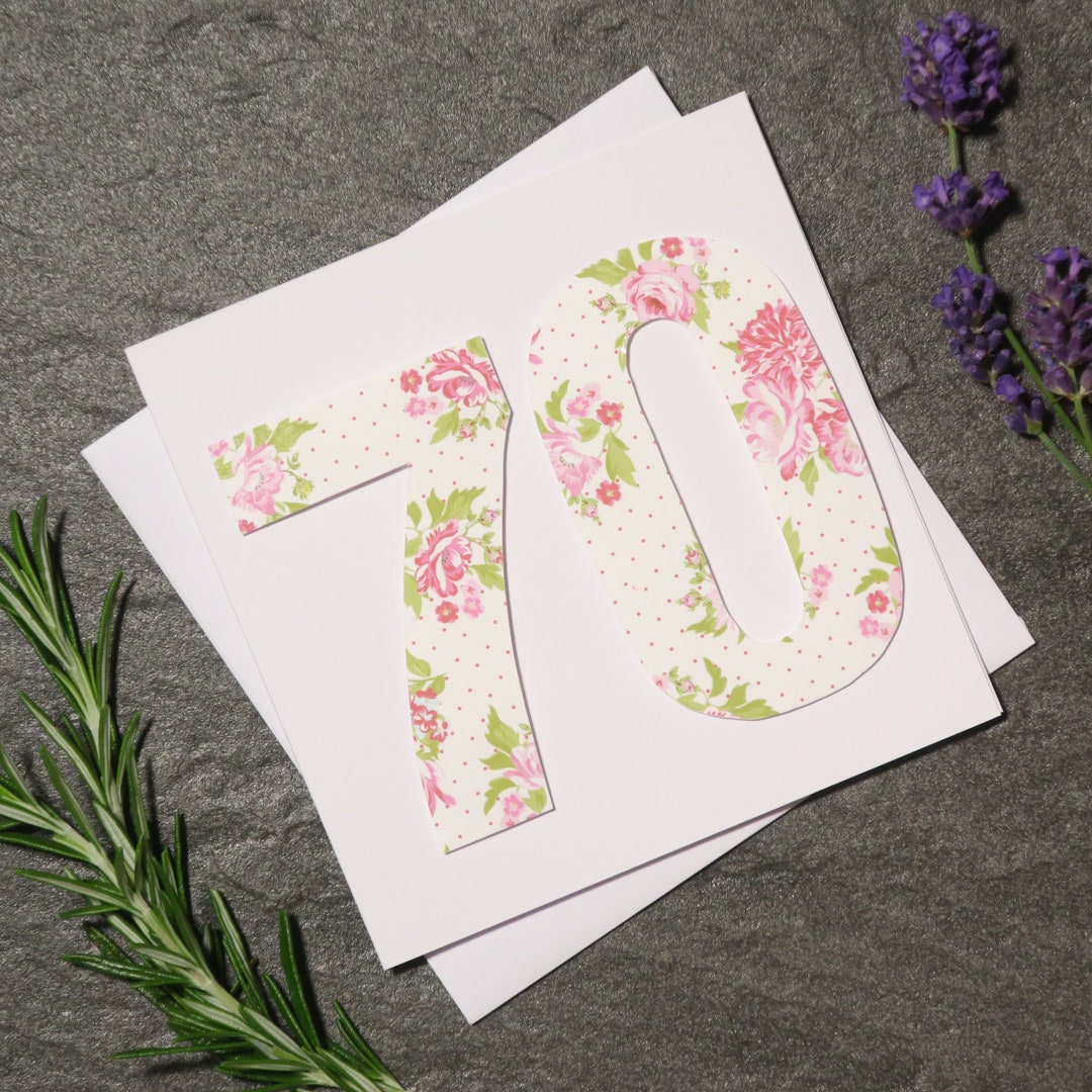 70th Birthday Card Handmade - Etsy
