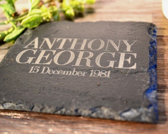 Personalised Engraved Slate Coaster 2