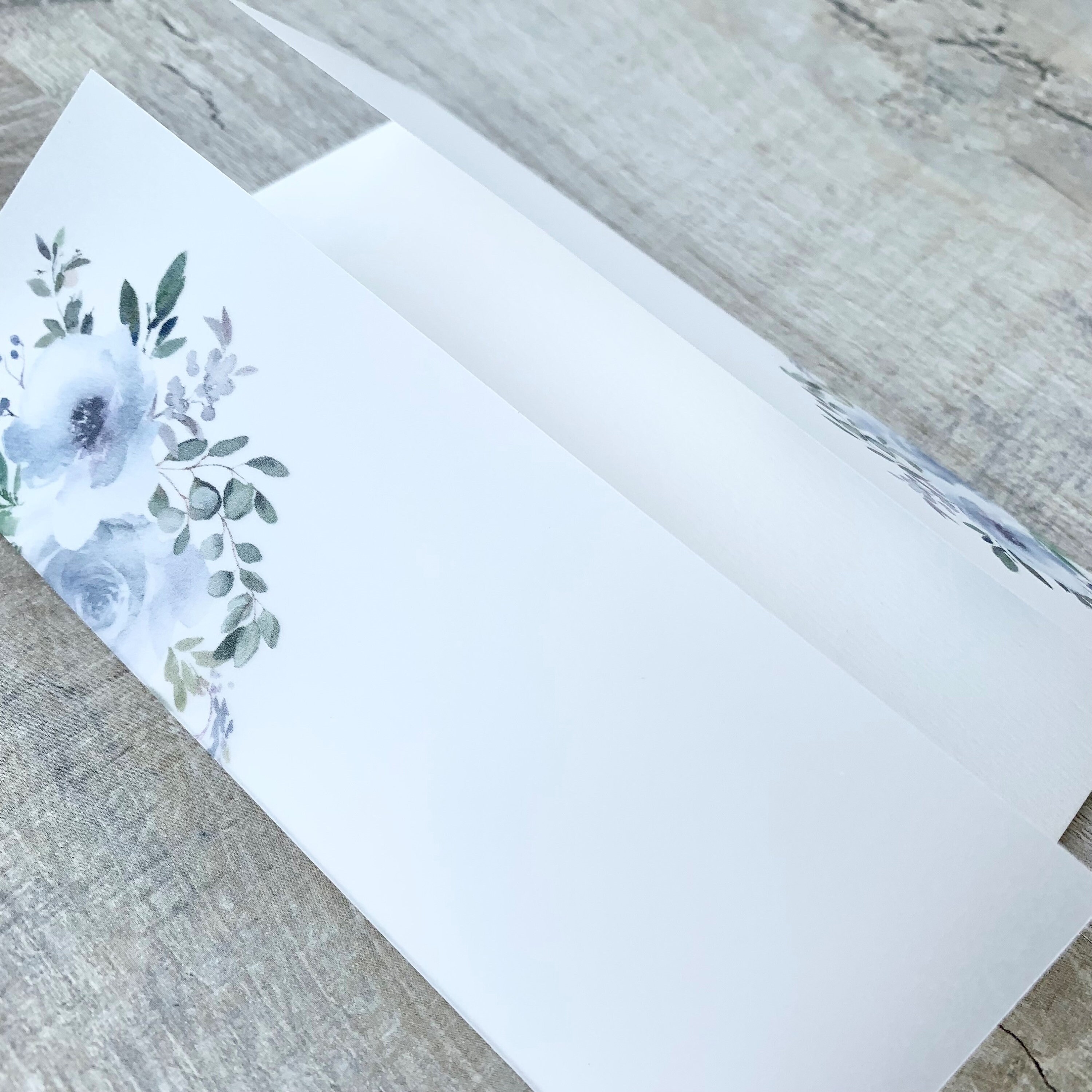 Dusty Blue Vellum Wrap For Wedding Invitations Dusky Blue Etsy