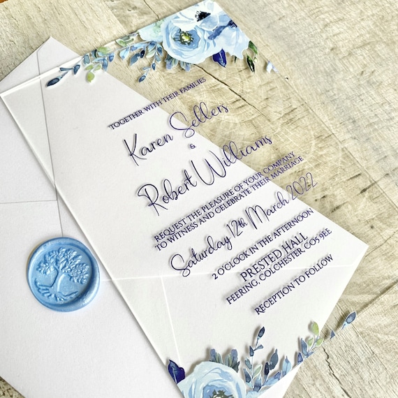 Acrylic wedding invitations, dusty blue Wedding invitations online, acrylic  invitations, Luxory Wedding Invitation Suite 04/velakryl/z