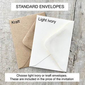 Choice of recycled light ivory or kraft envelopes