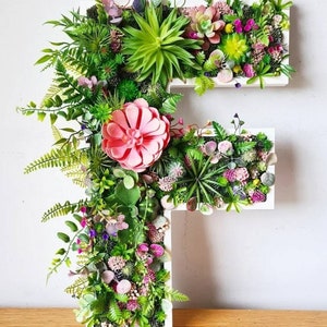 X Grande 20"/50 cm 3D Musgo Faux Suculenta Letras de Parede Home Office Berçário Loja Salão Negócios Bar Decoração Placa Flor Da Floresta Floral Planta Arte