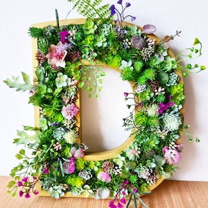 Grande 12"/30 cm 3D Musgo Faux Suculenta Letras de Parede Home Office Berçário Loja Salão Negócios Bar Decoração Placa Flor Da Floresta Floral Planta Arte