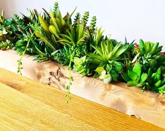 Faux Succulent Planter Table Centrepiece With Artificial Foliage Realistic for Wedding Decor Moss Plants Wall Art Home Business Salon