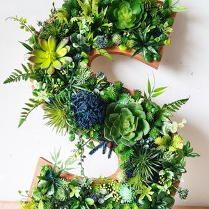 X Grande 20"/50 cm 3D Musgo Faux Suculenta Letras de Parede Home Office Berçário Loja Salão Negócios Bar Decoração Placa Flor Da Floresta Floral Planta Arte