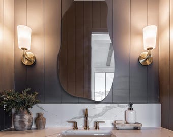 WAVY Mirror || Asymmetrical Aesthetic Mirror, Luxury Amorphic Mirror, Decorative Organic Mirror, Stylish Bathroom Mirror