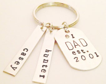 Porte-clés de papa personnalisé, Meilleur papa de tous les temps, Meilleurs cadeaux de papa, Porte-clés personnalisé pour hommes, Porte-clés de père, Cadeaux de grands-parents personnalisés