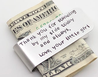 Bride to Dad Gift, Money Clip for Dad, Wedding Gift For Dad, Father of the Bride Gift, Bride to Groom Gift Wedding Day, Groomsman Gift