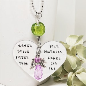Car Mirror Accessories, Rear View Mirror Accessories, New Car Accessories, Car Mirror Charm, Protection Charm, Handstamped Charm