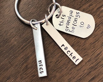 Personalized Grandpa Gifts, Personalized Grandparent Gift, Personalized Dad Keychain, New Grandpa Gift, Grandpa Keychain, Grandfather Gift
