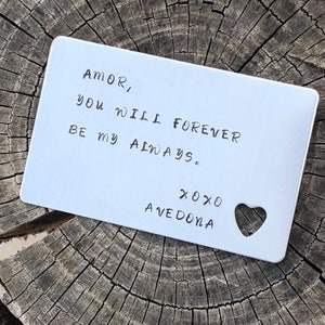 Wallet Card, Personalized Wallet Card, Custom Wallet Card, Love Messages, Message Card, Personalized Message Gifts, Love Note Cards