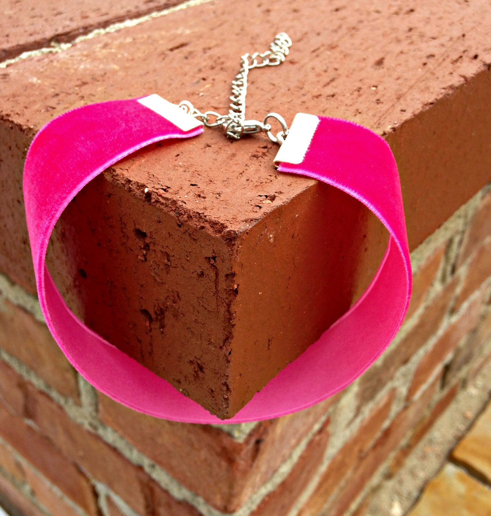 Hot Pink Choker Velvet Choker 90s Jewelry Elegant Chokers Etsy