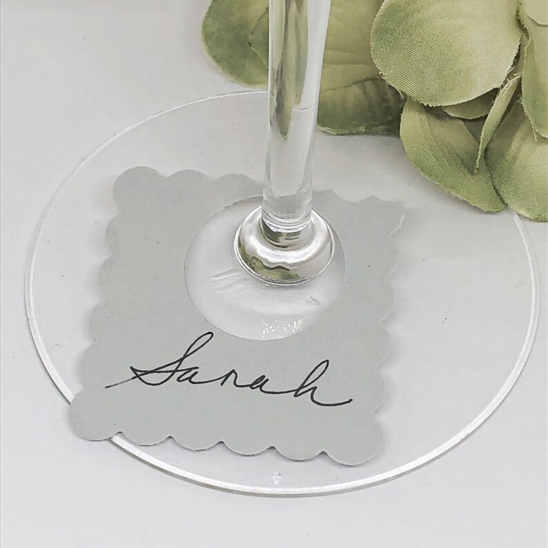 wine glass place cards wine tags