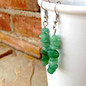 Jade Earrings, Green Jade Earrings, Jade Stone Earrings, Boho Beaded Earrings, Bohemian Bead Earrings, Hippie Earrings, Set of 3 Earrings