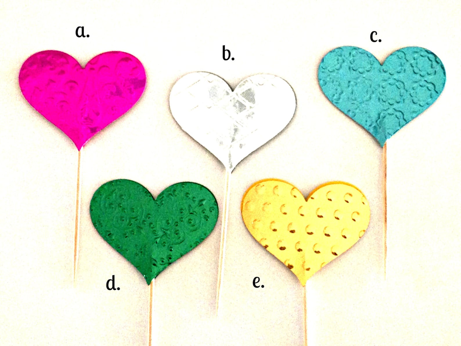 Wedding Cupcake Toppers Pink Cupcake Toppers Heart Cupcake Etsy