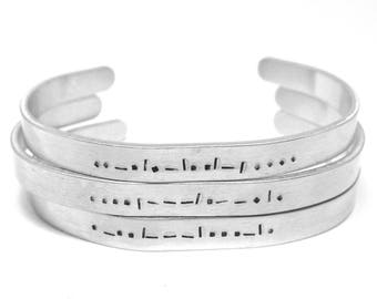 Inspirational Bracelet, Inspirational Jewelry Bracelets, Inspirational Message Jewelry, Personalized Cuff Bracelet, Morse Code Bracelet