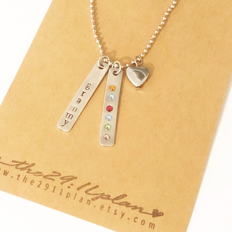Birthstone Jewelry for Mom Mom Name Necklace Birthstone Gift For Mom Custom Name Necklace Grandma Necklace Birthstone Necklace for Mom