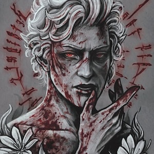 Blutiges Astarion - A5 Kunstdruck - Baldur's Gate 3 inspiriert