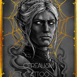 MINTHARA - Gold Embellished A5 Art Print - Baldur&#39;s Gate 3 inspired