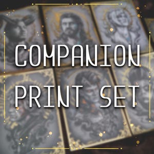 COMPAÑEROS PRINCIPALES - Conjunto de 6 - Impresiones de arte A5 adornadas con oro - Inspirado en Baldur's Gate 3