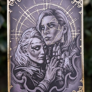 AYLIN & ISOBEL Gold Verzierter A5 Kunstdruck Baldur's Gate 3 inspiriert Bild 2