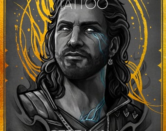 GALE - Gold Embellished A5 Art Print - Baldur's Gate 3 inspired