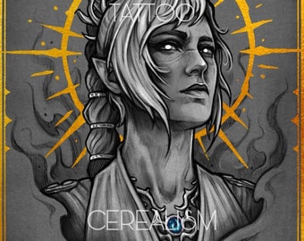 SHADOWHEART - Gold Embellished A5 Art Print - Baldur&#39;s Gate 3 inspired