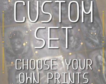 CHOOSE YOUR OWN - Custom Set - Gold Embellished A5 Art prints - Baldur's Gate 3 inspired
