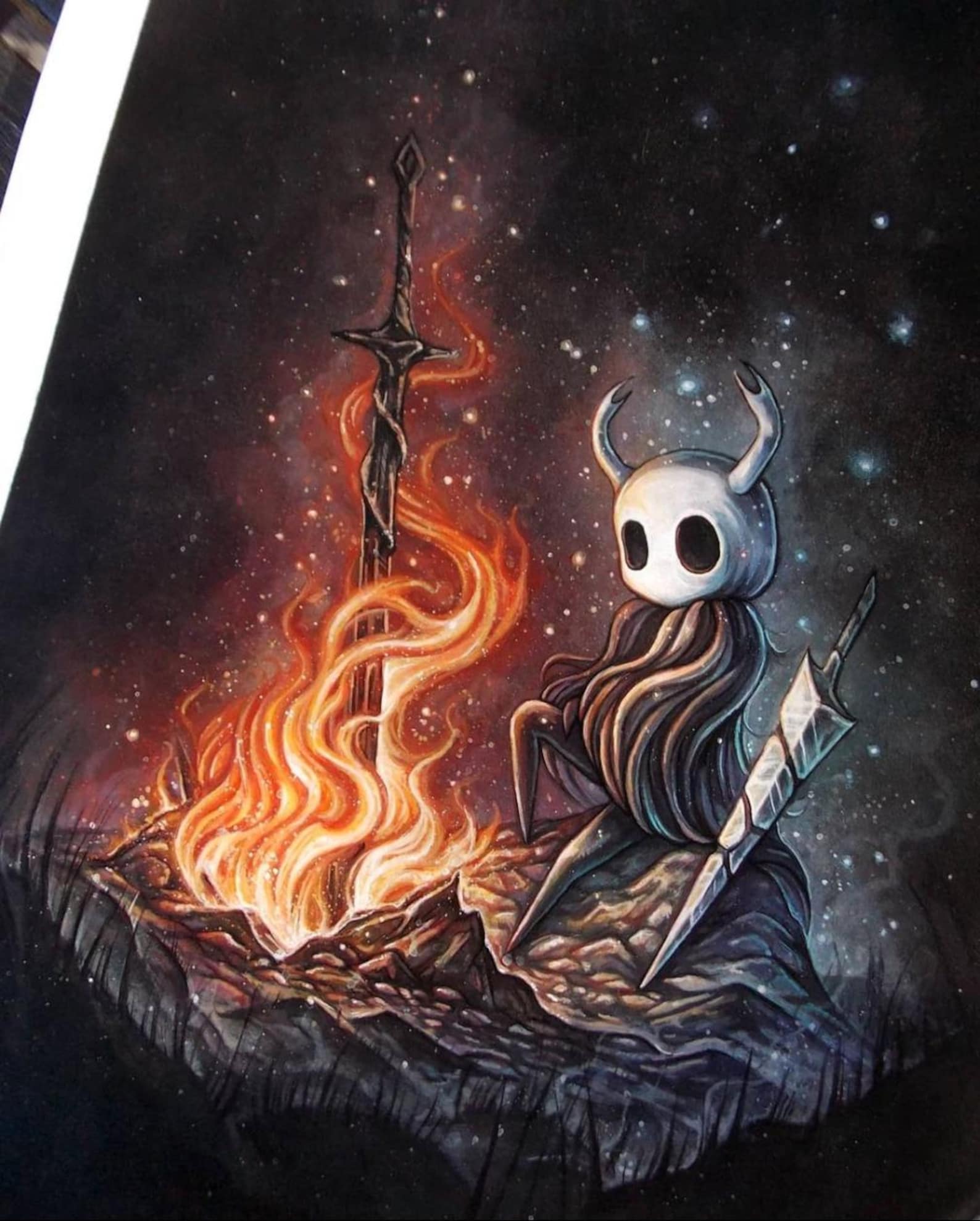 Hollow Knight & Dark Souls Bonfire - A4 Art PRINT - Etsy