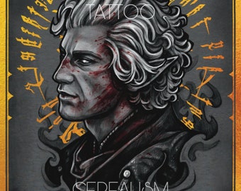 ASTARION - Gold Embellished A5 Art Print - Baldur&#39;s Gate 3 inspired