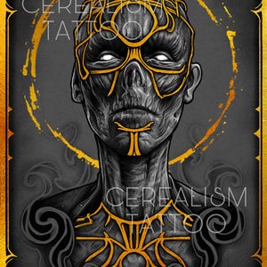 Withers - impression d'art A5 rehaussée d'or - inspiré de Baldur's Gate 3