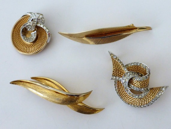 Vintage Gold Tone Retro Marcel Boucher Pins Etsy