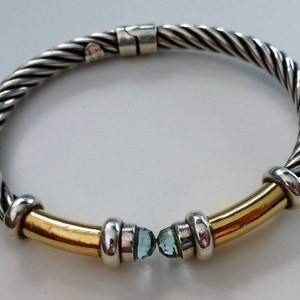 18kt Sterling Silver Cable Bangle Bracelet David Yurman Replica Etsy